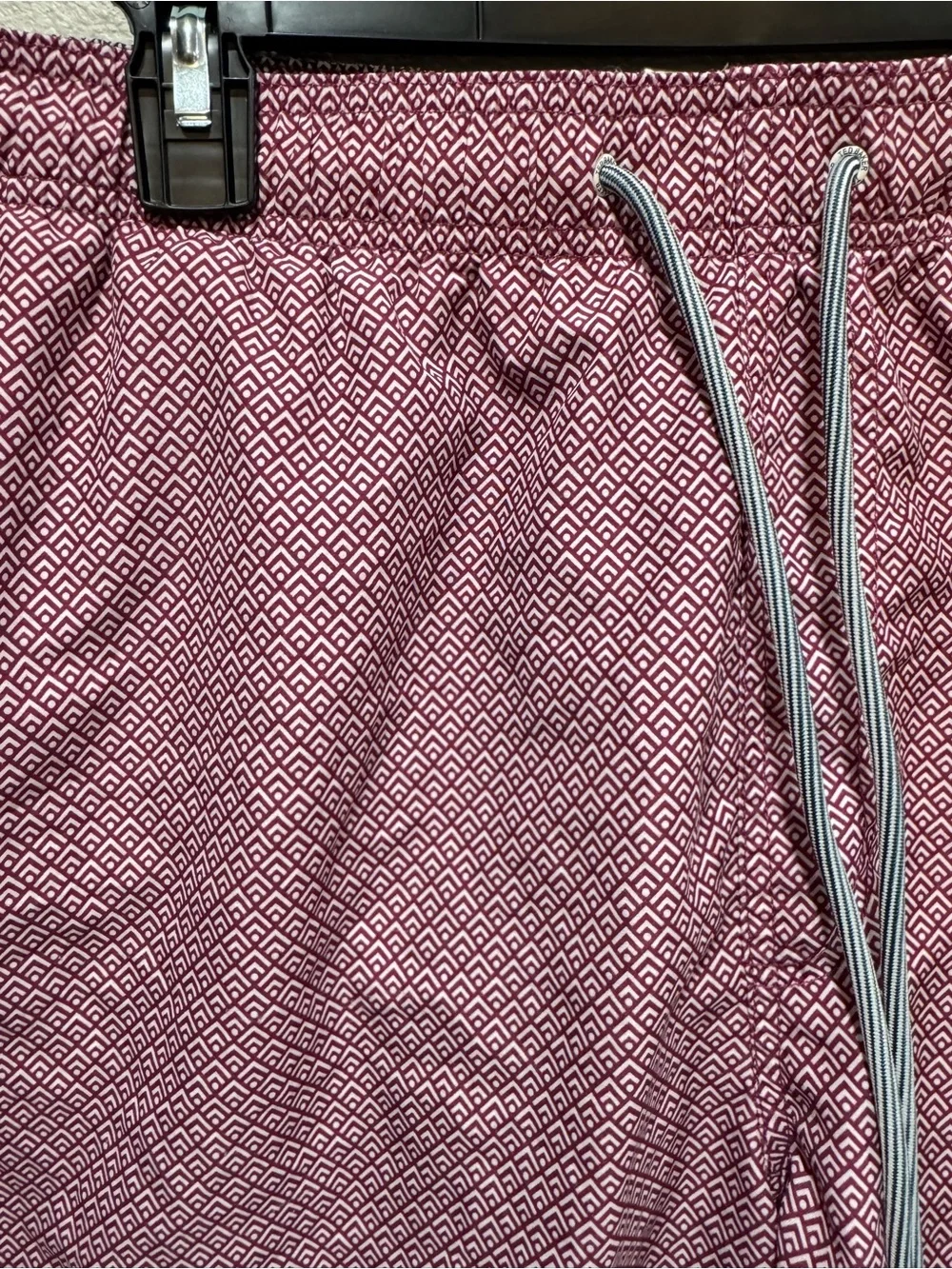 Ted Baker London Men’s Red Maroon Geometric Swim Trunks XL/36 Designer Quality